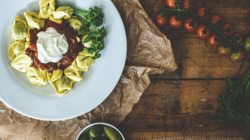 Smaakt gezonde avondmaaltijd pasta