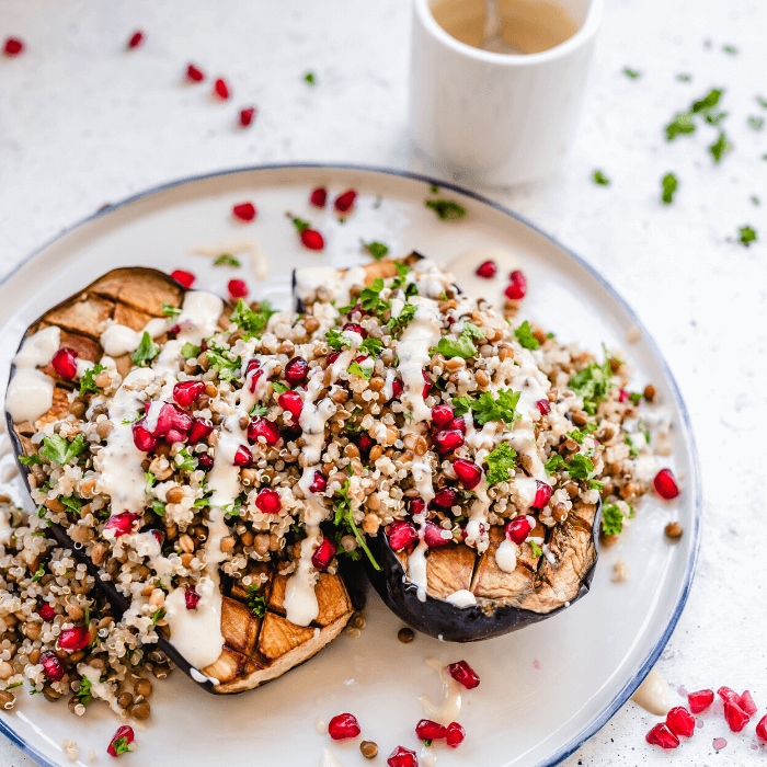 Gegrilde aubergine