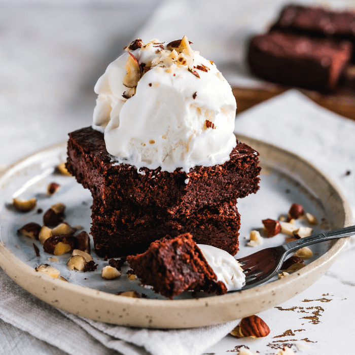 vegan brownies bananenijs