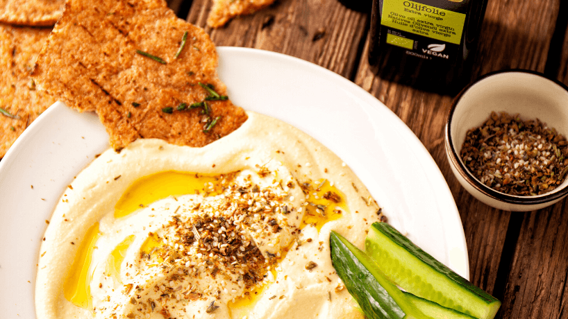 hummus met platbrood uit foodies