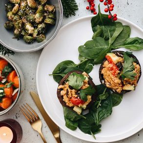 Portobello met cous cous en cranberries