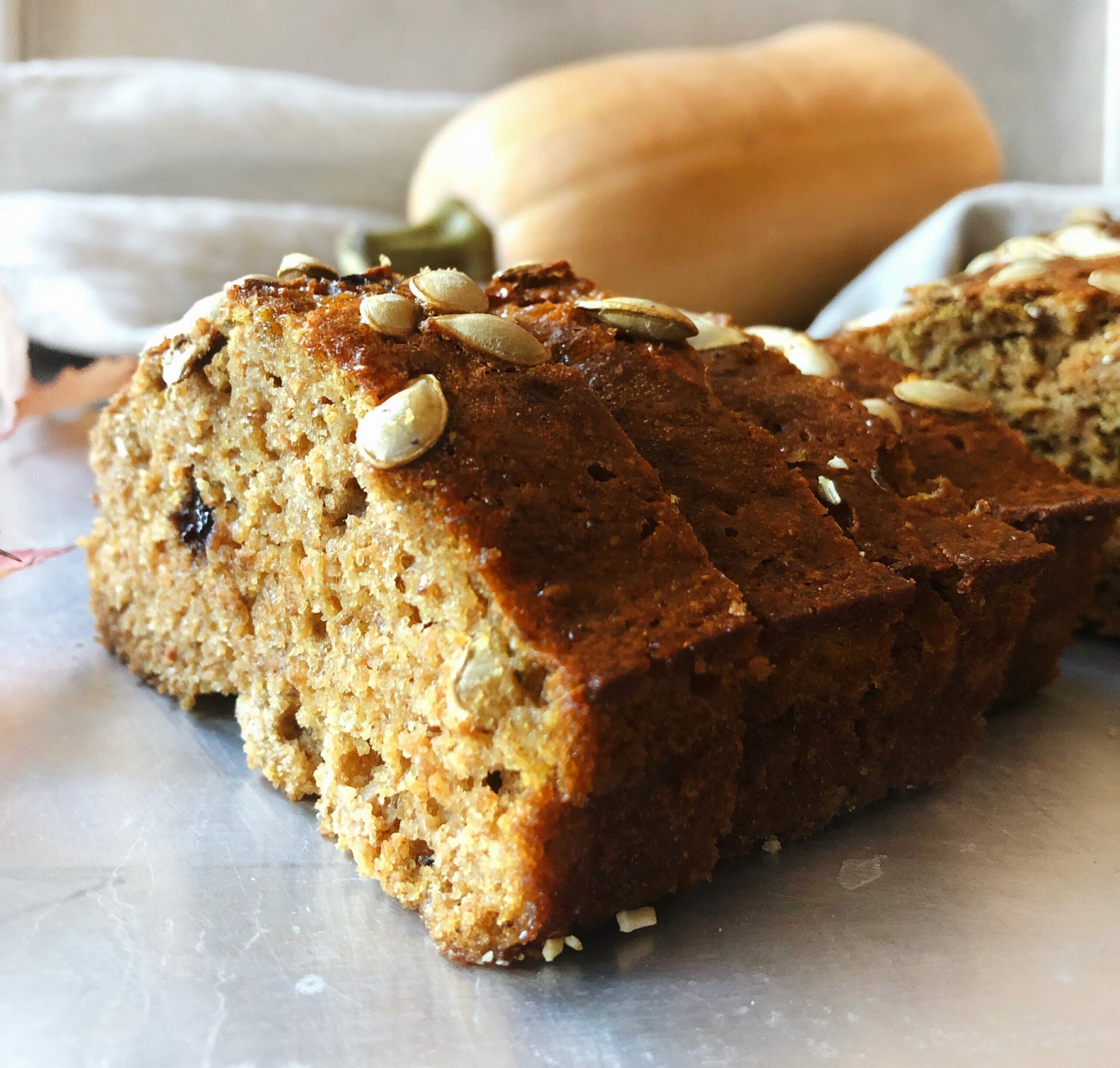 Pompoenbrood met Griekse yoghurt